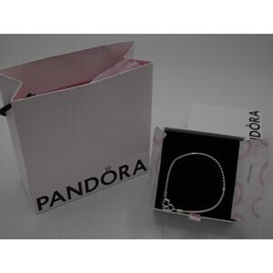 Pandora Moments Studded Chain Bracelet Sterling Silver 7.1" NEW in Box +Gift Bag